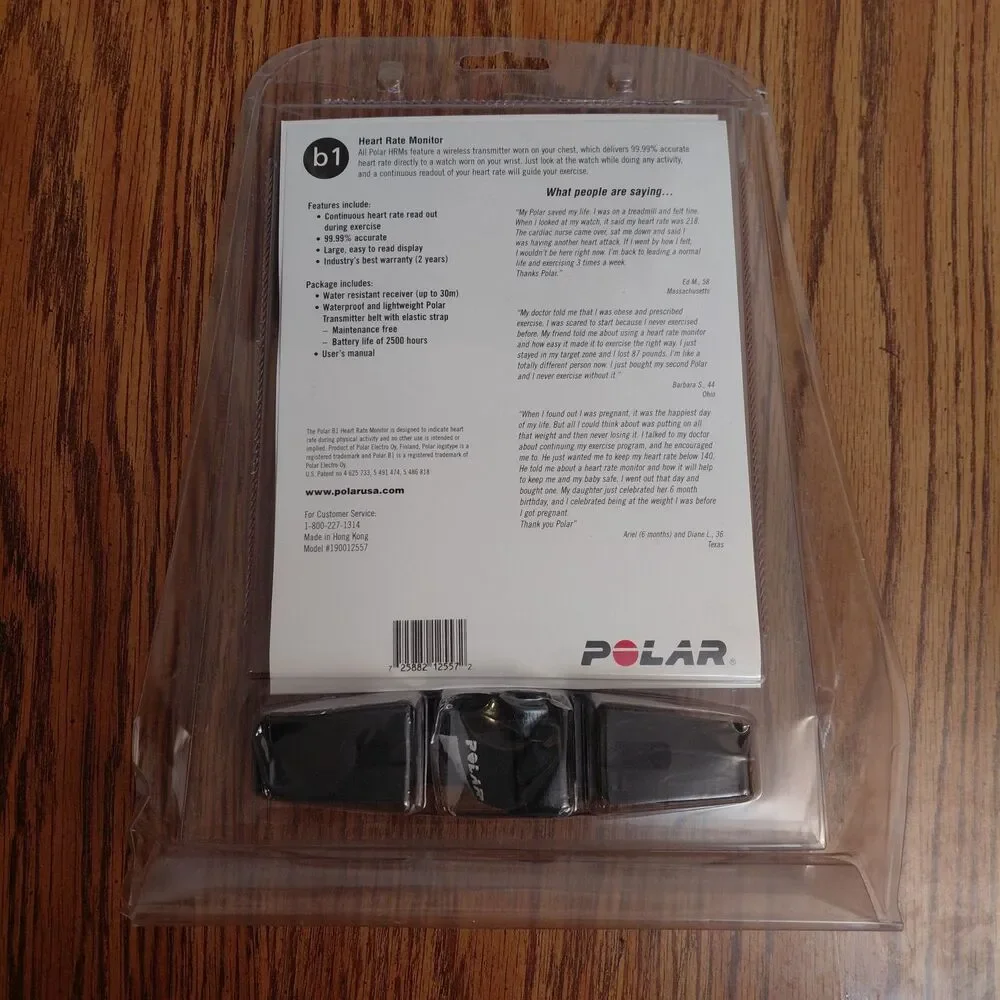 Polar Heart Monitor Watch B1 w/ Transmitter Belt Workout Trainer Model 190012557